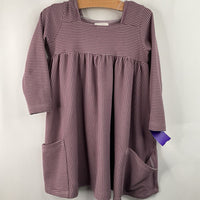 Size 4: Vignette Purple/White Striped Long Sleeve Dress