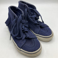 Size 11.5: Vans Blue Suede Tassel Lace Up High Top Sneakers