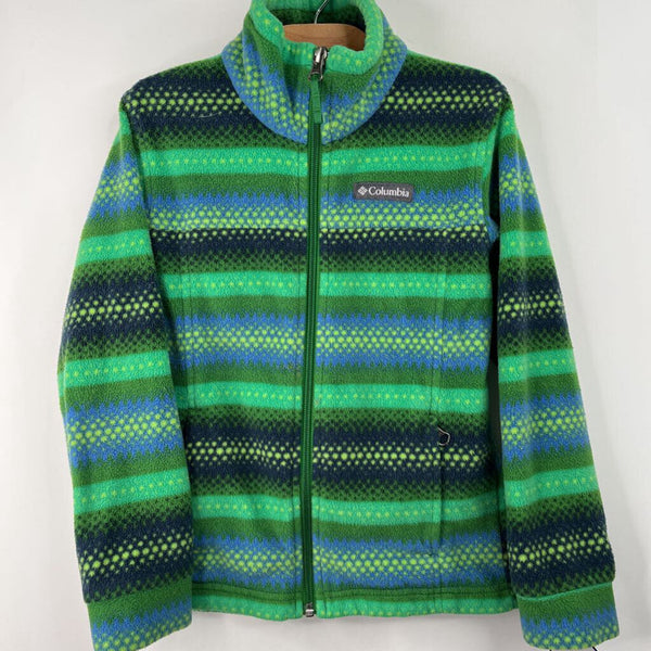 Size 6-7: Columbia Green/Blue Zip Up Fleece Jacket