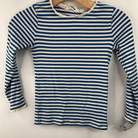 Size 7-8: Boden Blue/White Striped Long Sleeve Shirt