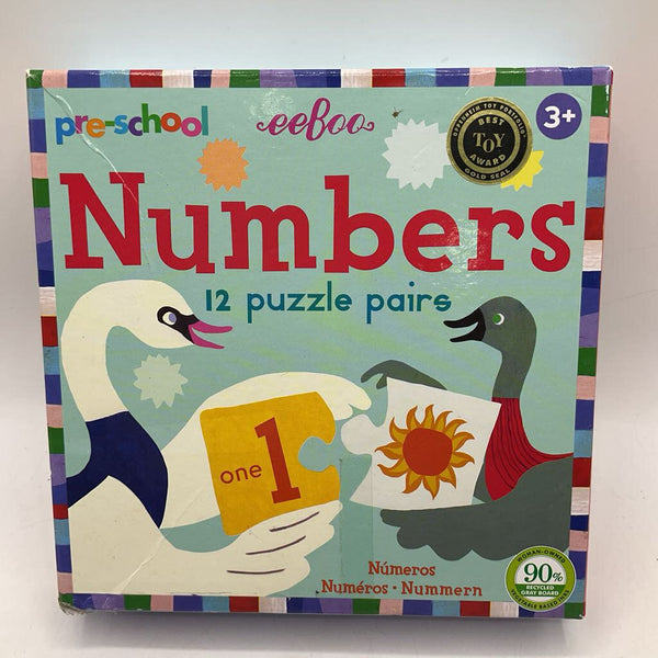 Eeboo Numbers 12 Puzzle Pairs