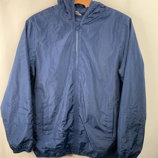 Size 14-16: Lands End Blue Zip-Up Rain Coat