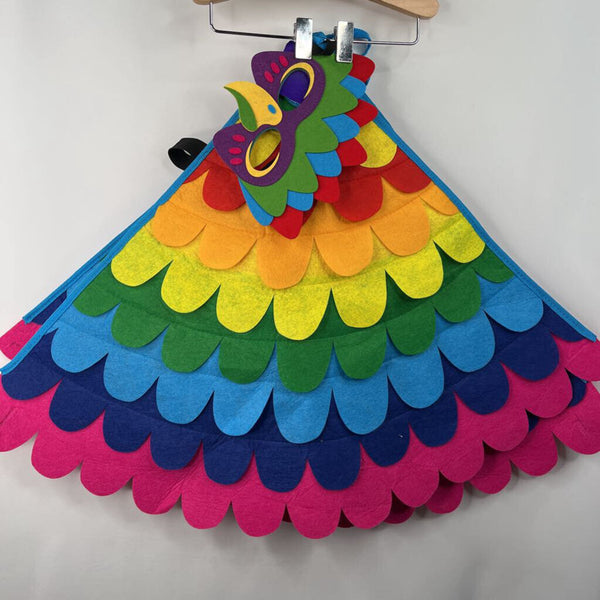 OS Rainbow Peacock Wings & Mask 2pc Set