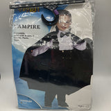 Size 5-6 (S): Spirit Halloween Black/White 3pc Shirt/Pants/Cape Outfit