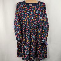 Size 6-7 (120): Hanna Anderson Blue/Flowers Long Sleeve Dress