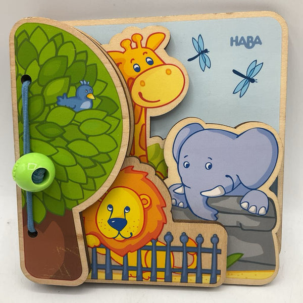 Haba Wooden Zoo Animal Book (boardbook)