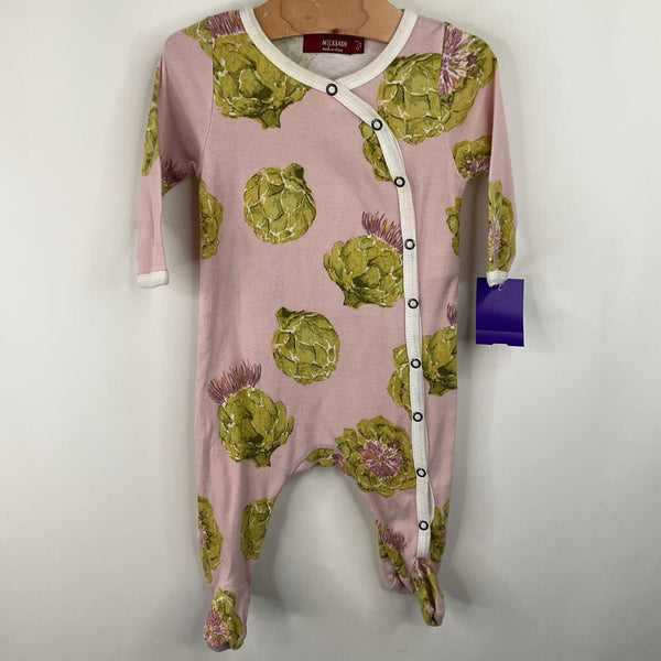 Size 0-3m: Milkbarn Pink/Green Artichokes 1pc PJS