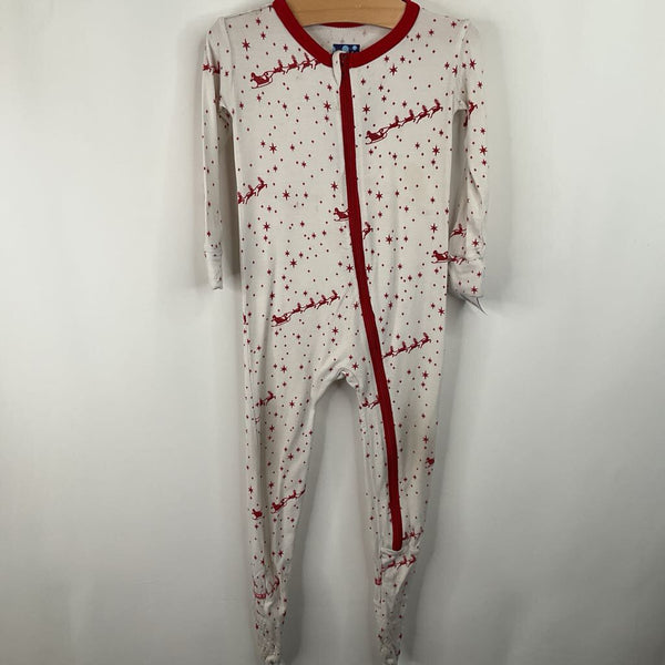 Size 12-18m: Kickee Pants Red White Reindeer 1pc PJS