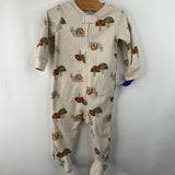 Size 6m: Carter's White Snails/Mushrooms Fleece 1pc PJS