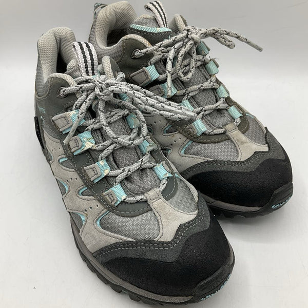 Size 7Y: Columbia Gray/Black Lace-Up Strap Waterproof Omni-Grip Hiking Shoe