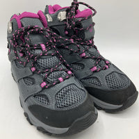 Size 3.5Y: Merrell Black/Pink Lace-Up Strap Waterproof Omni-Grip Hiking Boot
