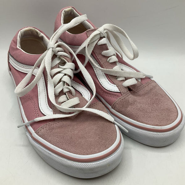 Size 4y: Vans Pink/White Lace-Up Sneakers