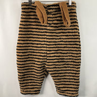 Size 3: Throwing Tiny Fits Brown/Black Striped Fuzzy Pants W/Suspenders