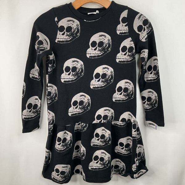 Size 7-9: Little Man Happy Black/Grey Skull Print Cozy Long Sleeve Dress