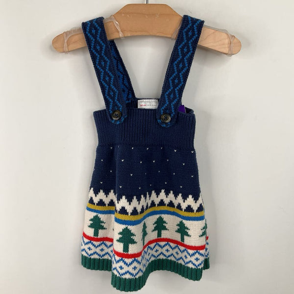 Size 3-6m (60) Hanna Andersson Blue/Tree Knit Overall Dress