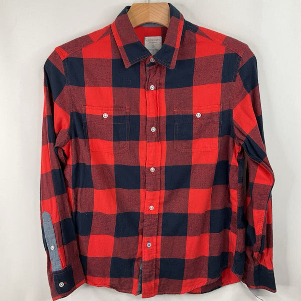 Size 12: Crewcuts Red/Black Buffalo Flannel Button Up Shirt