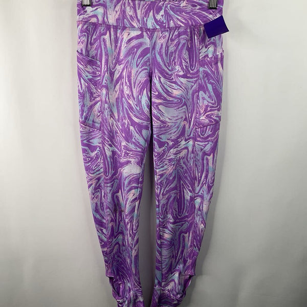 Size 8: Lands End Purple Patterned Leggings