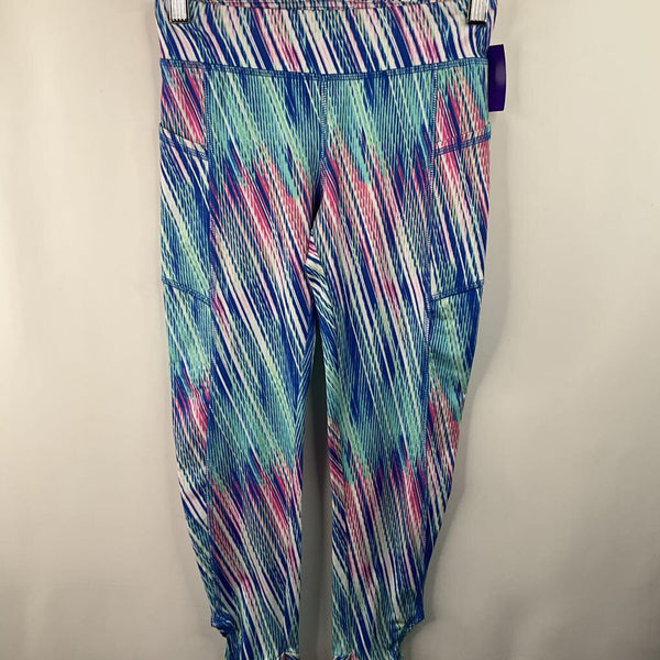 Size 8: Lands End Blue/Purple/White Patterned Leggings