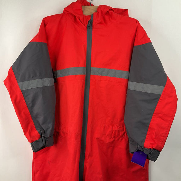 Size 6-7: Oaki Red/Grey Zip-Up Rain Suit