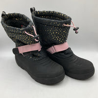 Size 4: Northside 3M Black/Pink Gold Pattern Snow Boots