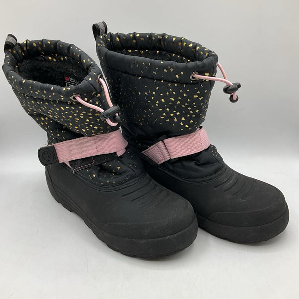 Size 4: Northside 3M Black/Pink Gold Pattern Snow Boots