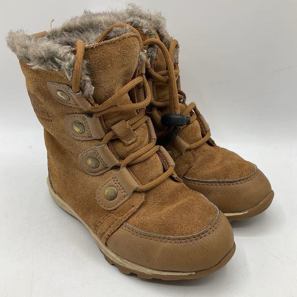 Size 10: Sorel Brown Fuzzy Lined Toggle Strap Snow Boots