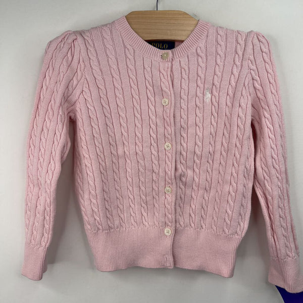 Size 4: Polo Ralph Lauren Light Pink Button-Up Cardigan