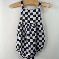 Size 12-18m (75): Hanna Andersson White/Blue Checkered Tank Onesie