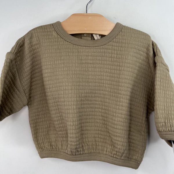 Size 3-6m: Quincy Mae Green Long Sleeve Shirt