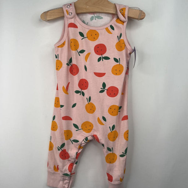Size 12-18m (75): Hanna Andersson Pink Orange & Apple Print Tank Romper