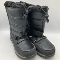 Size 3Y: Lands End Black Toggle Strap Snow Boots