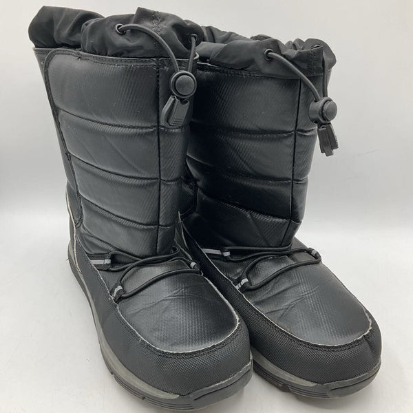 Size 3Y: Lands End Black Toggle Strap Snow Boots
