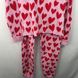 Size 14-16 (160): Hanna Andersson Pink/Red Hearts 2pc PJs
