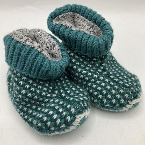 Size 6-12m: Bombas Green/Blue Gripper Slippers