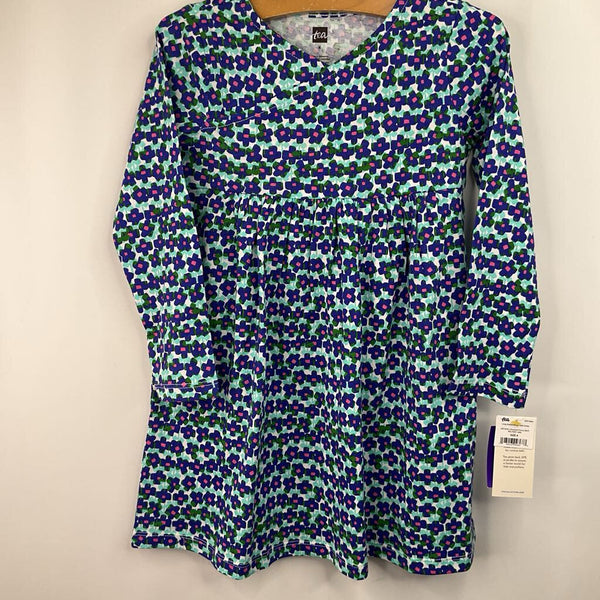 Size 4: Tea Blue/Pink/White Floral Long Sleeve Dress- New W/Tag