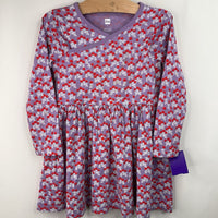 Size 4: Tea Purple/Red Floral Long Sleeve Dress