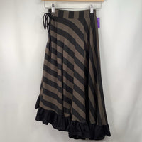 Size 12: Jelly Alligator Green/White Striped Skirt