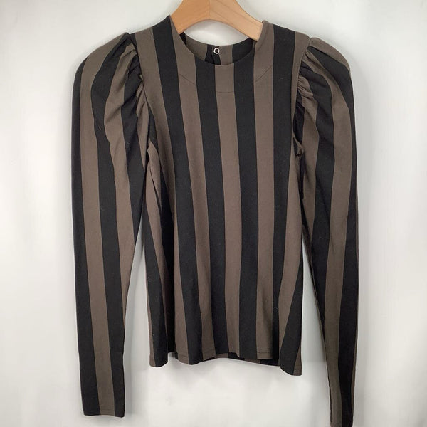 Size 10: Jelly Alligator Green/Black Striped Long Sleeve Shirt
