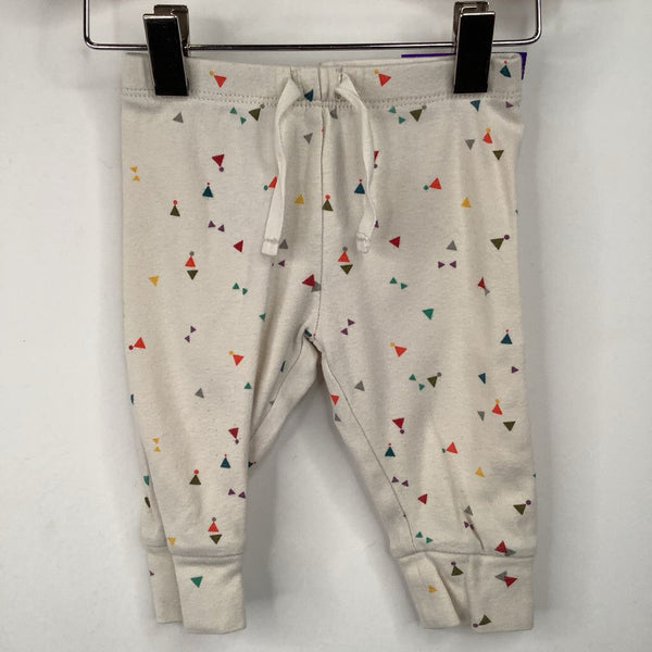 Size 3-6m: Gap White/Colorful Triangles Pants