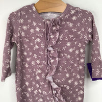 Size 6-9m: Jessica Simpson Purple/White Floral 1pc Footy PJs