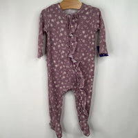 Size 6-9m: Jessica Simpson Purple/White Floral 1pc Footy PJs