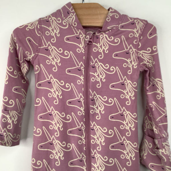 Size 0-3m (50): Hanna Andersson Purple/Creme Unicorn 1pc PJs