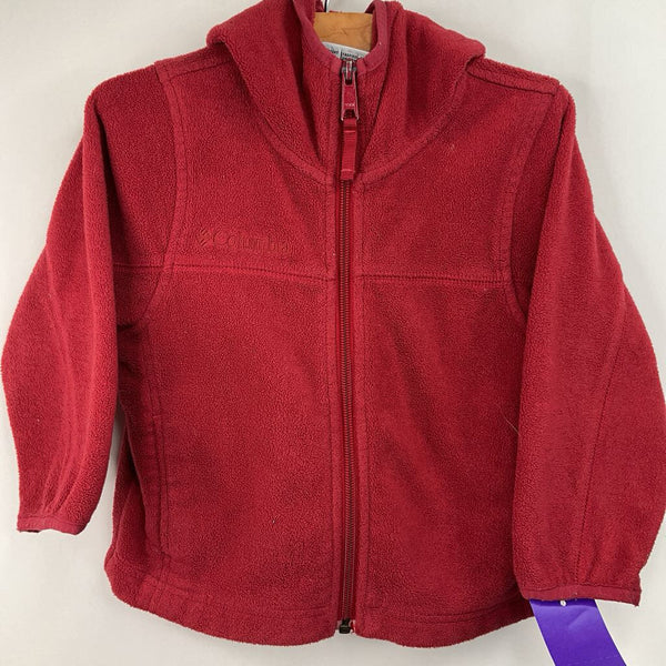 Size 3: Columbia Red Fleece Zip-Up Hoodie