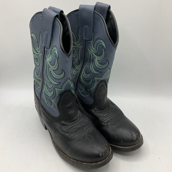 Size 12.5: Smoky Mountain Boots Black/Blue Cowboy Boots