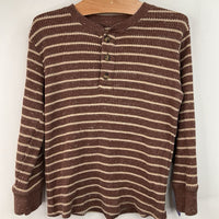 Size 5: Okie Dokie Brown Striped Long Sleeve Shirt
