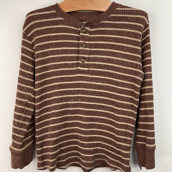 Size 5: Okie Dokie Brown Striped Long Sleeve Shirt