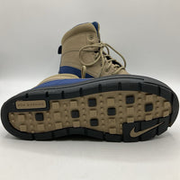 Size 4.5Y: Nike ACG Tan/Blue Lace-Up Rain Boot