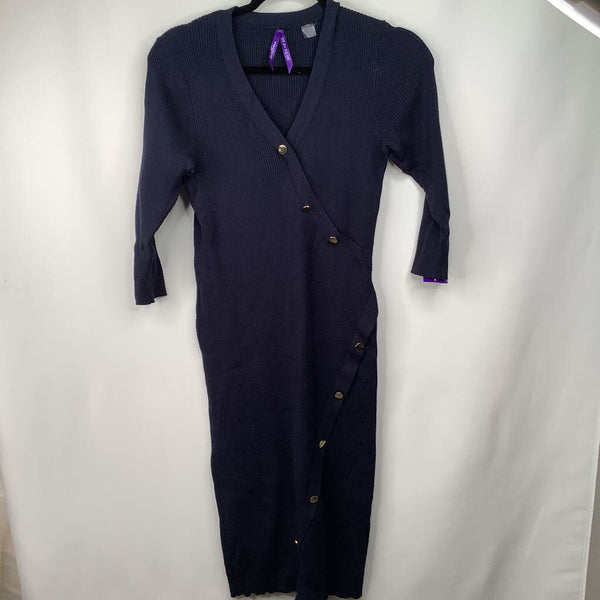 Size S/M: Seraphine Blue Button-Up Long Sleeve Dress