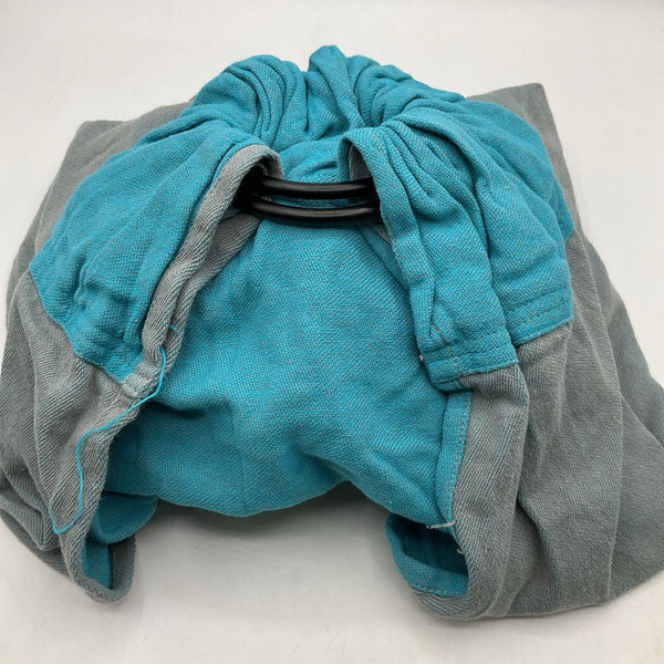 Moby Teal/Grey Striped Ring Sling Carrier