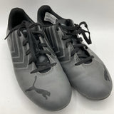 Size 5.5: Puma Grey/Black Cleats